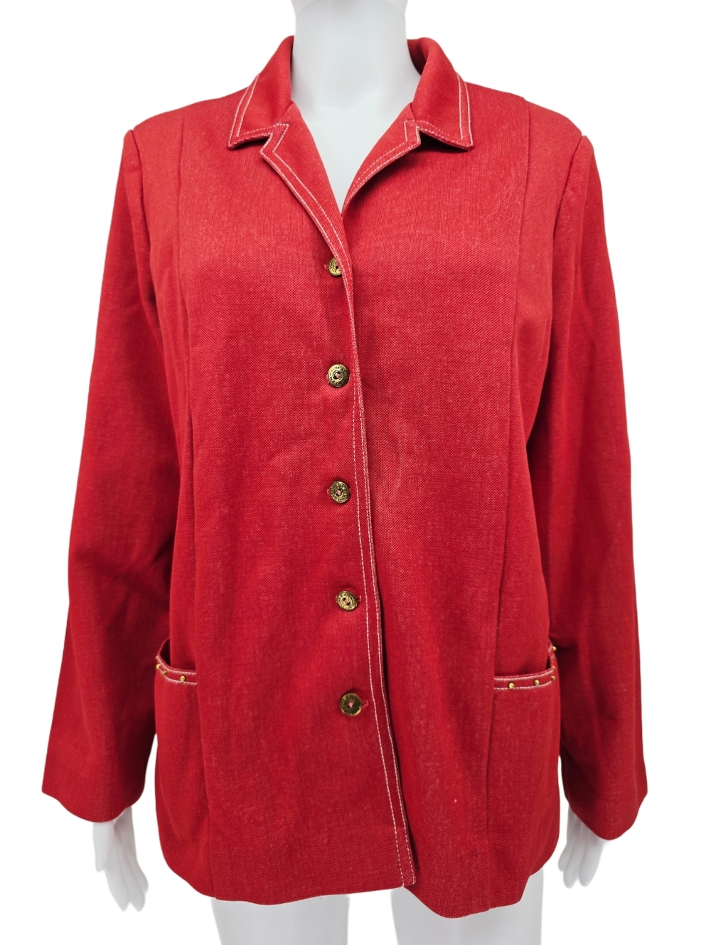 Donovan Galvani Women's Vintage Blazer Jacket Red L